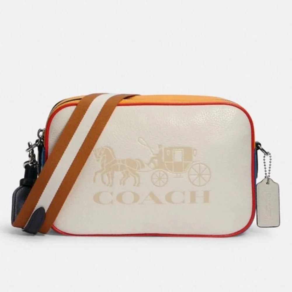COACH Jes Leather Crossbody In Rainbow Colorblock w/ Horse & Carriage 3041